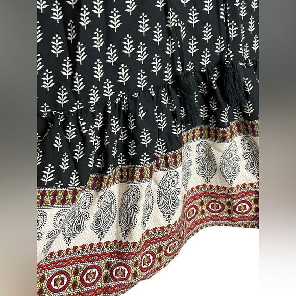 BEACHLUNCHLOUNGE Leah Print Top Bohemian Flowy Bell Sleeve Paisley Size Medium - Picture 6 of 9